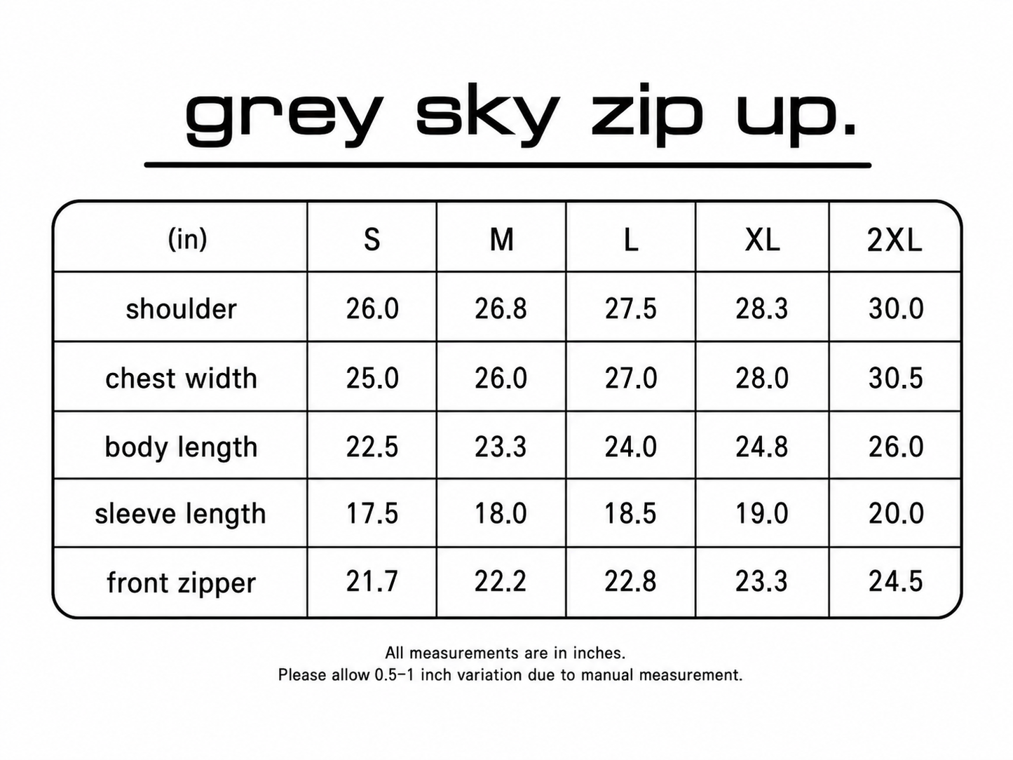 GREY SKY ZIP UP